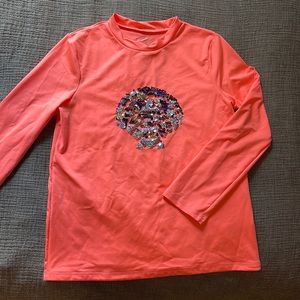 Large plus size for girl swim rashguard.